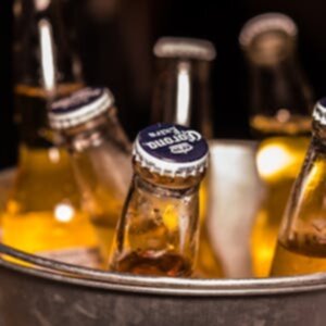 Beer in atmospheric lighting